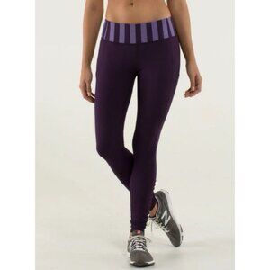 Lululemon Women's Size 8 Deep Zinfandel Speed Tight Brushed Interlock Leggings‎